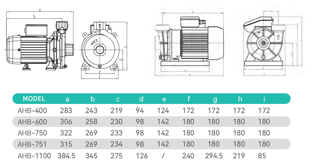 Tehnički crtež i dimenzije – AHB-600T
