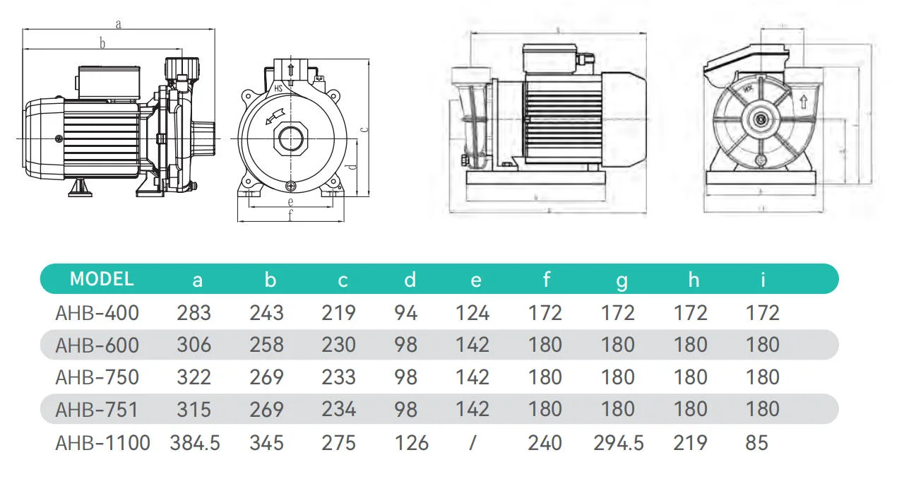 Tehnički crtež i dimenzije – AHB-750T