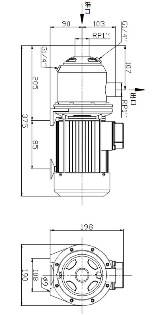 Tehnički crtež i dimenzije – AHM-203T