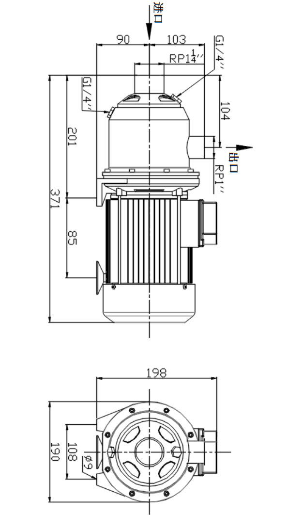 Tehnički crtež i dimenzije – AHM-403T