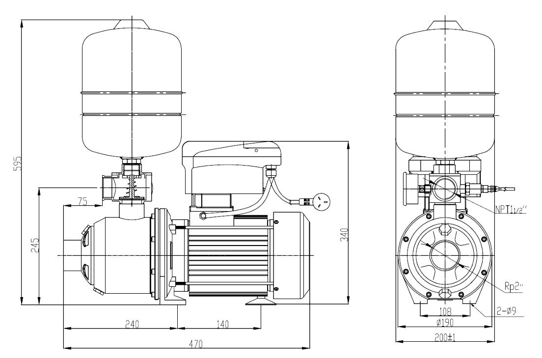 Tehnički crtež i dimenzije – F-AHM1603T
