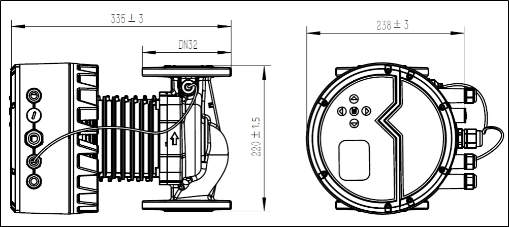 Tehnički crtež i dimenzije – Mega S 32-12F Pro